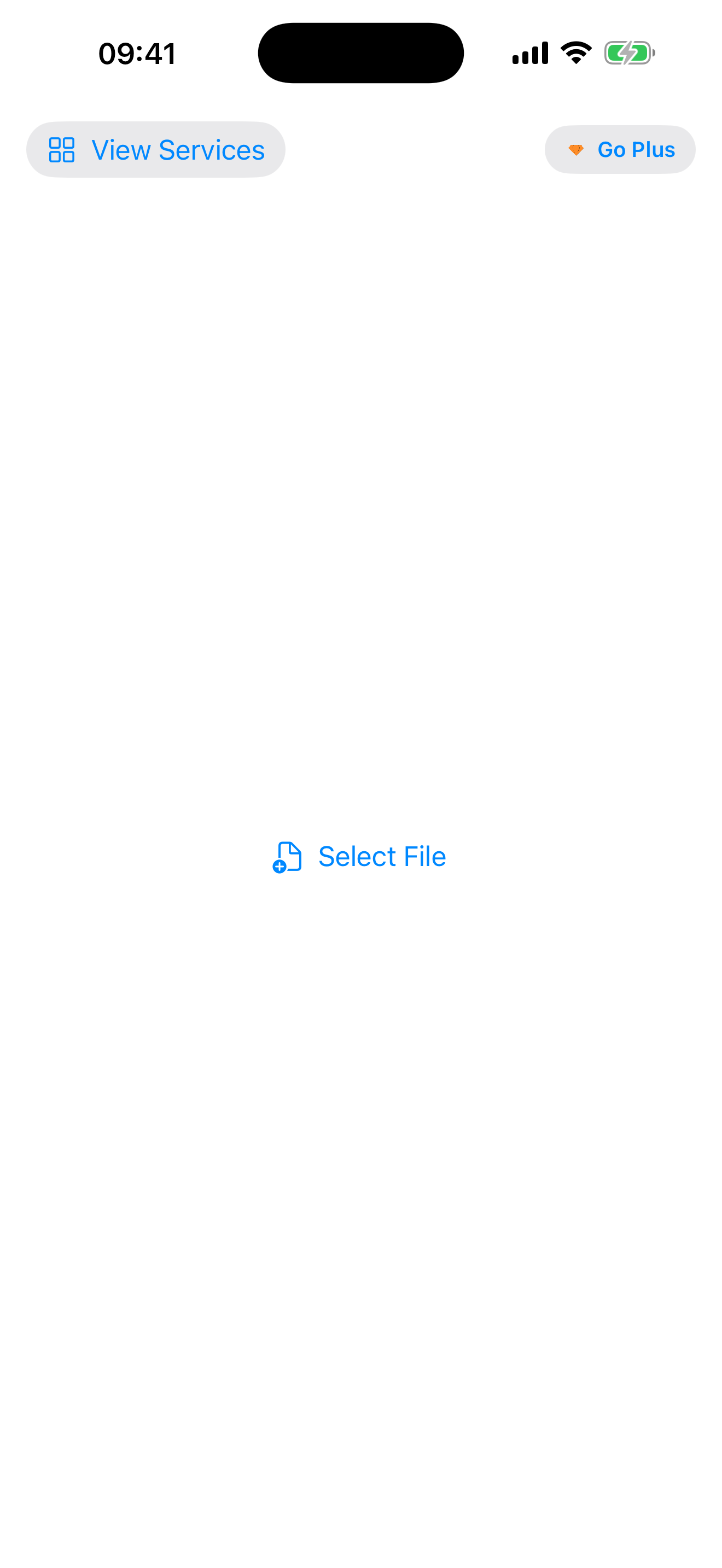 Share2Site home screen